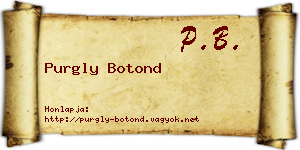 Purgly Botond névjegykártya